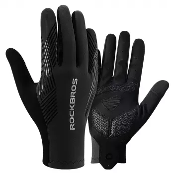 ROCKBROS fuldfinger-cykelhandsker til forår/sommer/efterår, størrelse L - sort