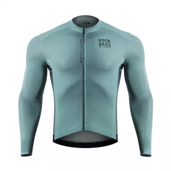ROCKBROS ROAD TO SKY herre langærmet cykeltrøje grå-blå størrelse S