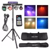 LIGHT4ME BEAM LASER STROBE LED PAR DERBY UV I - 4-i-1 multieffekt scenelys med rød/grøn laser, UV og DMX-styring