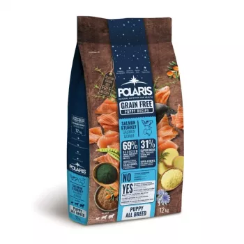 POLARIS Puppy Dry Dog Food with Salmon and Turkey, Grain-Free, 12 kg Bag