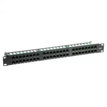 DELTA ENERGY SYSTEMS PP-48/RJ/6C 48-port Cat6 UTP patchpanel, 1U 19 inch rackmontering, sort
