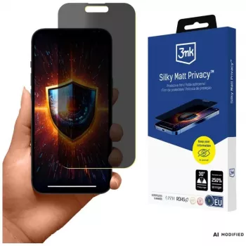 3MK Silky Matt Privacy Screen Protector til iPhone 15 Pro
