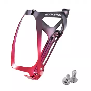 Rockbros RKL02 Aluminum Bicycle Water Bottle Cage - Black/Red