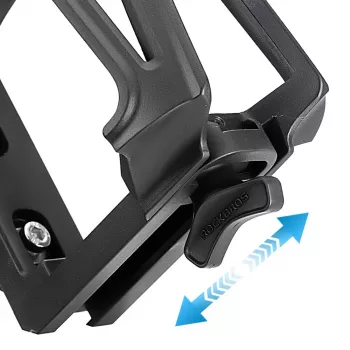 ROCKBROS flaskeholder til motorcykelstyr, justerbar 360° roterende, aluminiumslegering, sort/rød