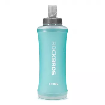 ROCKBROS Soft Flask 500 ml lyseblå - sammenklappelig TPU-drikkeflaske til løb