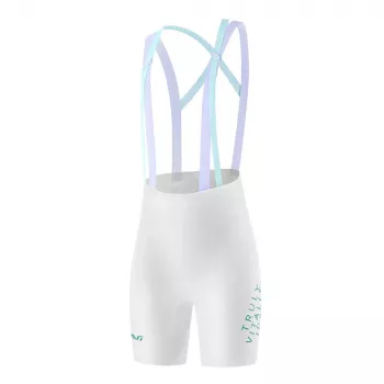 ROCKBROS damecykeltrøje-bibshorts YDDK017-1 med 3D-chamois-polstring, hvid, størrelse M