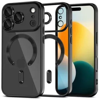 Tech-Protect Magflex MagSafe bagdæksel til Apple iPhone 17 Pro Max, glans sort (TPU/PC)