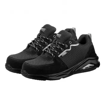 NEO TOOLS 82-171-43 Safety Shoes S1 SR Neo Air, Steel Toe, Reflective, Black/Grey