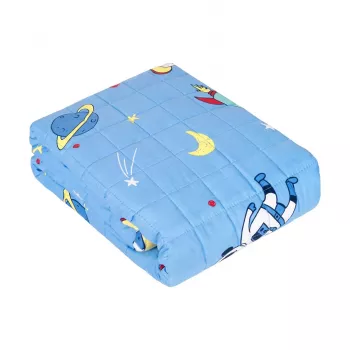 REBEL PREMIUM vægtæppe til børn, 100% bomuld, kosmosmønster, 100x150 cm, 4 kg