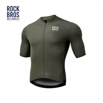 ROCKBROS herre ROAD TO SKY kortærmet cykeltrøje - grøn, størrelse L