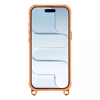 HURTEL crossbody-etui til iPhone 17 med justerbar skulderrem og kameraarm-stativ, MagSafe-kompatibel, orange