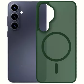 3MK PROTECTION Smoke MagCase til Samsung Galaxy S26 - grønt translucent mat bagcover med MagSafe, stødsikring, anti-gulning