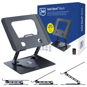 3MK Solid Stand - sort universal-holder til smartphones og tablets