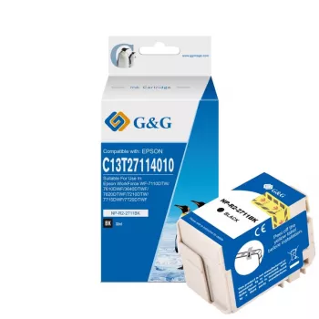 G&G kompatibel sort blækpatron med høj kapacitet til Epson 27XL T2711 C13T27114012