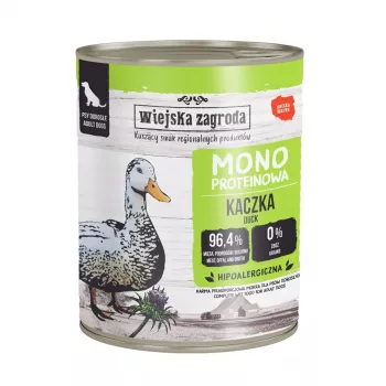WIEJSKA ZAGRODA Mono and vådfoder til hunde – 800 g dåse, kornfri, med en enkelt proteinkilde