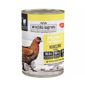 Wiejska Zagroda monoprotein vådfoder til katte kylling adult 400 g