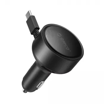 ORICO FC-60-2C 60W oprulningsbar USB-C biloplader - sort