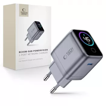 TECH-PROTECT POWERVISION NC45W-GAN 1-port netoplader PD 45W mørkegrå