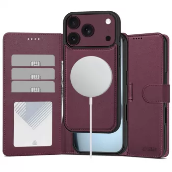 TECH-PROTECT MagSafe tegnebogsetui til iPhone 17 Pro / 18 Pro, morbær