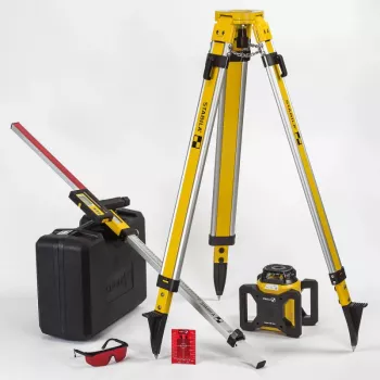 STABILA LAR 160 5-delt rotationslaser-sæt med modtager, stativ, nivelleringsstang og kuffert