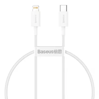 Baseus Superior Series USB-C til Lightning-kabel 0,25 m hvid, 20W PD hurtigopladning & datasynkronisering