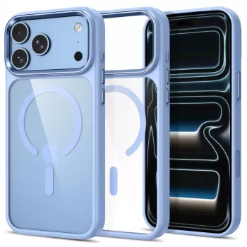 Tech-Protect Magmat MagSafe Clear-cover til iPhone 17 Pro / 18 Pro - lyseblå ramme
