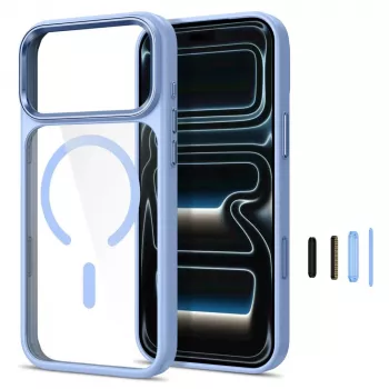 Tech-Protect Magmat MagSafe Clear-cover til iPhone 17 Pro Max / 18 Pro Max - lyseblå/transparent