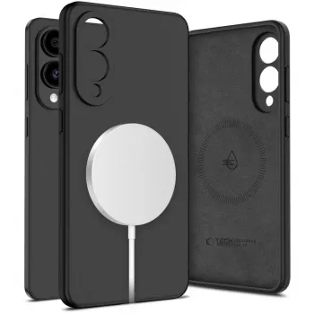 Tech-Protect Liquid Silicone MagSafe-cover til Samsung Galaxy S25 Edge, sort