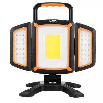 NEO TOOLS 99-125 genopladelig COB LED-arbejdslampe 2000lm, 20W, 6500K koldhvid, 4400mAh Li-Ion, USB-C, magnetfod, IP44