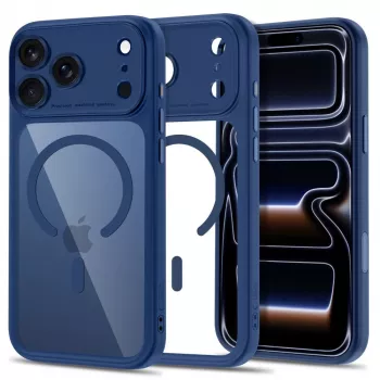 TECH-PROTECT MagPeak MagSafe Clear Case til iPhone 17 Pro Max / 18 Pro Max – mørkeblå