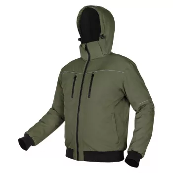 NEO TOOLS isoleret jakke med hætte OUTDOOR, grøn, størrelse XXXL