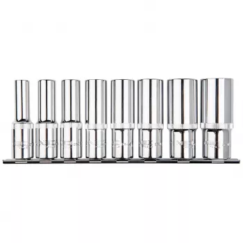 NEO TOOLS 1/2 inch lang tolvkant-topnøgle, 8-delt sæt