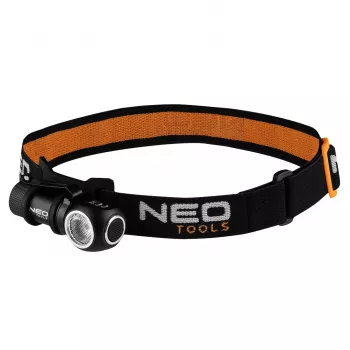 NEO TOOLS genopladelig pandelampe 600lm USB magnetisk opladning CREE XPG3 LED