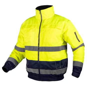 NEO TOOLS 3-i-1 høj synlighed arbejdsjakke, isoleret, fluorescerende gul/navy, størrelse S