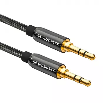 Wozinsky universal 3,5 mm AUX-lydkabel 2x jackstik 1,5 m sort