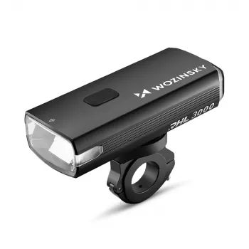 WOZINSKY 3000 lumen USB-C-genopladelig cykellygte med powerbank-funktion - sort