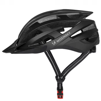 Wozinsky MTB Bike Helmet with Detachable Visor and Rear USB Light 54-57 cm - Black