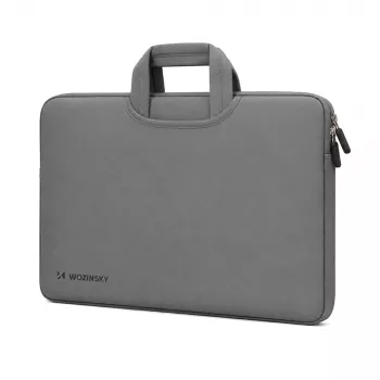 Wozinsky WNT-15G 15,6 inch neopren-laptophylster med skjult håndtag - grå