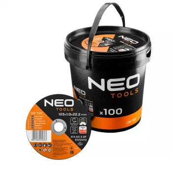 NEO TOOLS Skæreskiver 41A 60 S BF - 125x1,0x22,23 mm STÅL/INOX, 100 stk. i spand