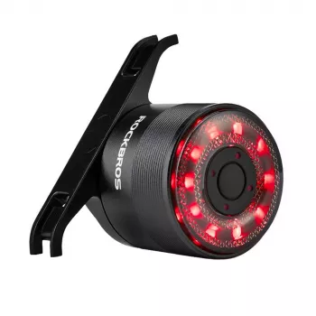 ROCKBROS Q1 Rear Bike Light, 7 LED Colours, with USB-C Cable, Black