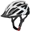 WOZINSKY MTB Cykelhjelm med aftagelig skygge og USB-baglys 54-57 cm - Sort-Hvid