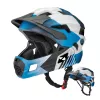 ROCKBROS TS-61 børnekonvertibel cykelhjelm med aftagelig hagebeskytter, størrelse S (48-54 cm), blå
