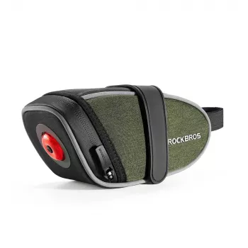 ROCKBROS C52-2 Lightweight Saddle Bag with 250 mAh Light, Green