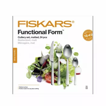 Fiskars Functional Form 24-delt bestiksæt i mat rustfrit stål