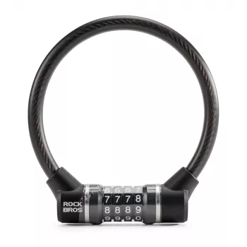 ROCKBROS 87639-4 Combination Steel Cable Bike Lock, Black