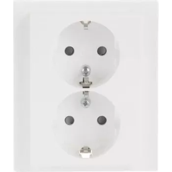 Busch-Jaeger SCHUKO dobbeltstikdåse 202 EUJB-84, Alpine White, indbygning, 2 x type F, 16 A