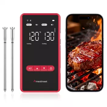 METAPEN Meatmeet X Pro Bluetooth/Wi-Fi køkkentermometer med app til grill, ovn, smoker - sort