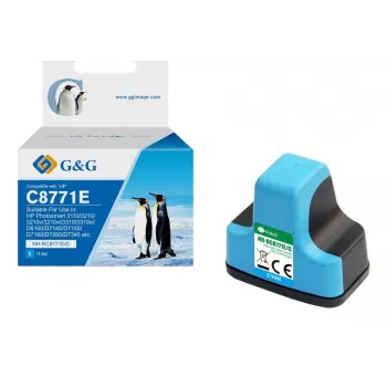 G&G kompatibel HP 363 XL høj kapacitet cyan blækpatron (C8771EE)