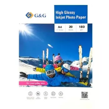 G&G Ninestar fotopapir A4, 180 g/m², 20 ark (20287)