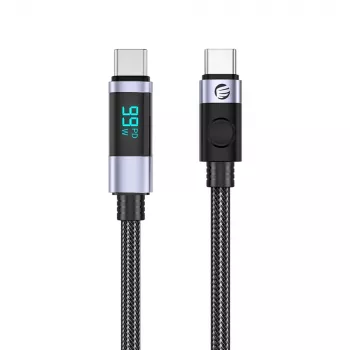 ORICO LDC2C USB-C til USB-C PD 100W-kabel med LED-effektindikator, 480 Mbps, 3 m, sort